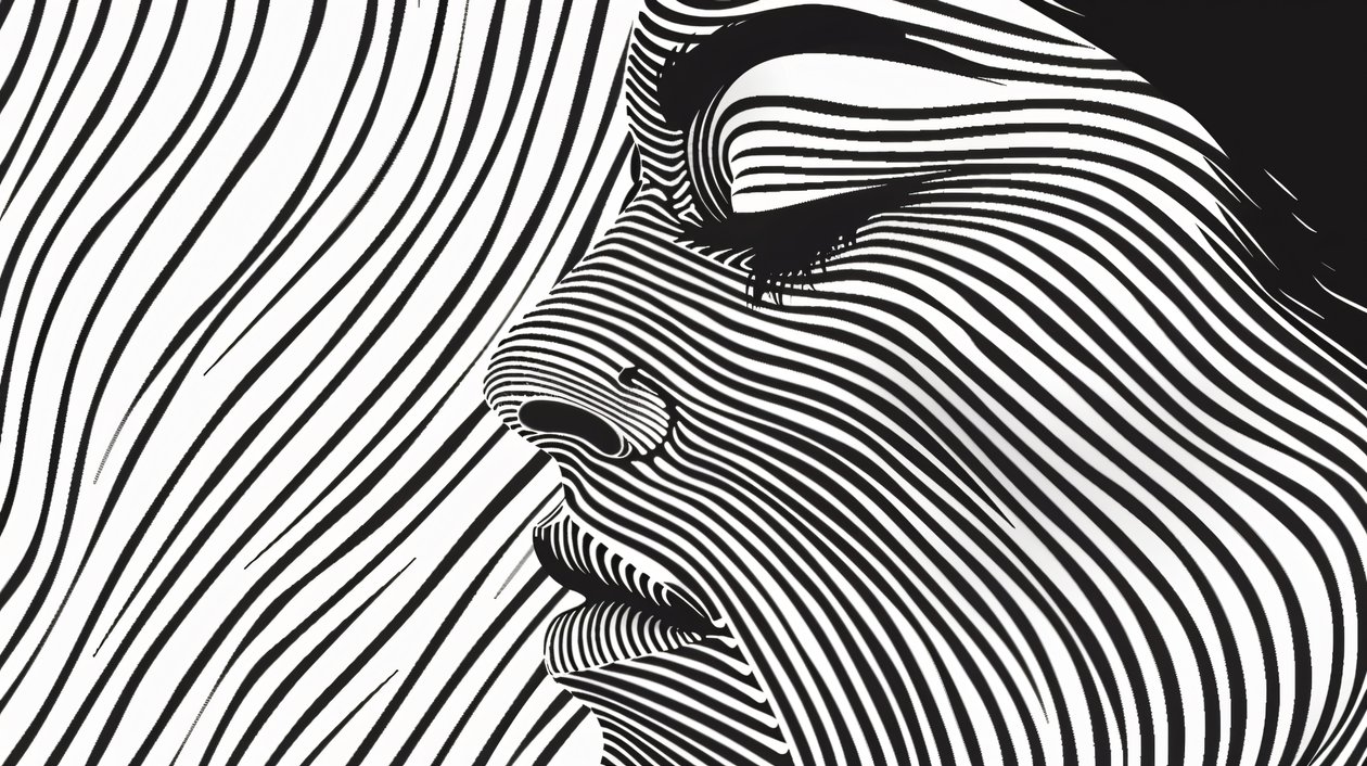Stile minimalista a linea singola, volto di donna, decorazione murale | stampa su richiesta da F. Abderrahim