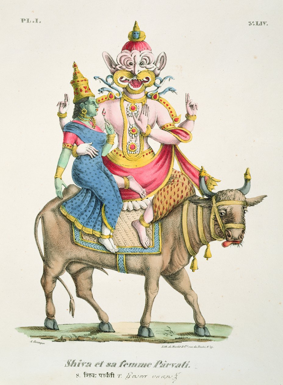Shiva e Parvati, inciso da de Marlet da A. Geringer