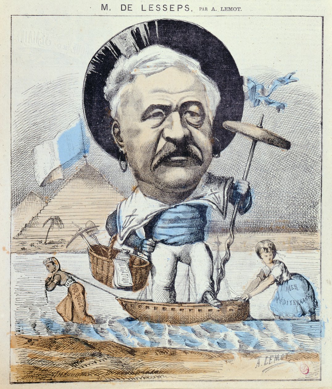 Caricatura di Ferdinand de Lesseps, da 