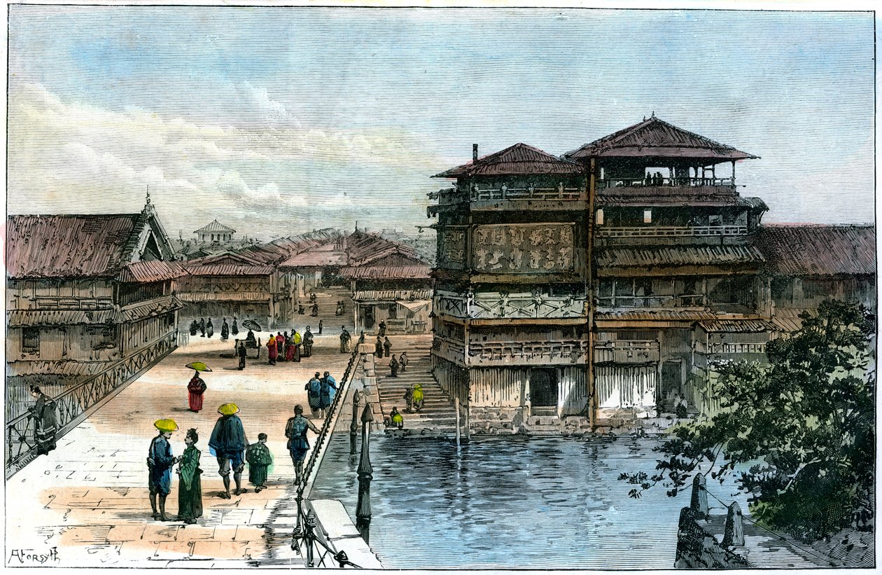 Yebisu Bashi, Osaka, Giappone, 1891 da A. Forsyth