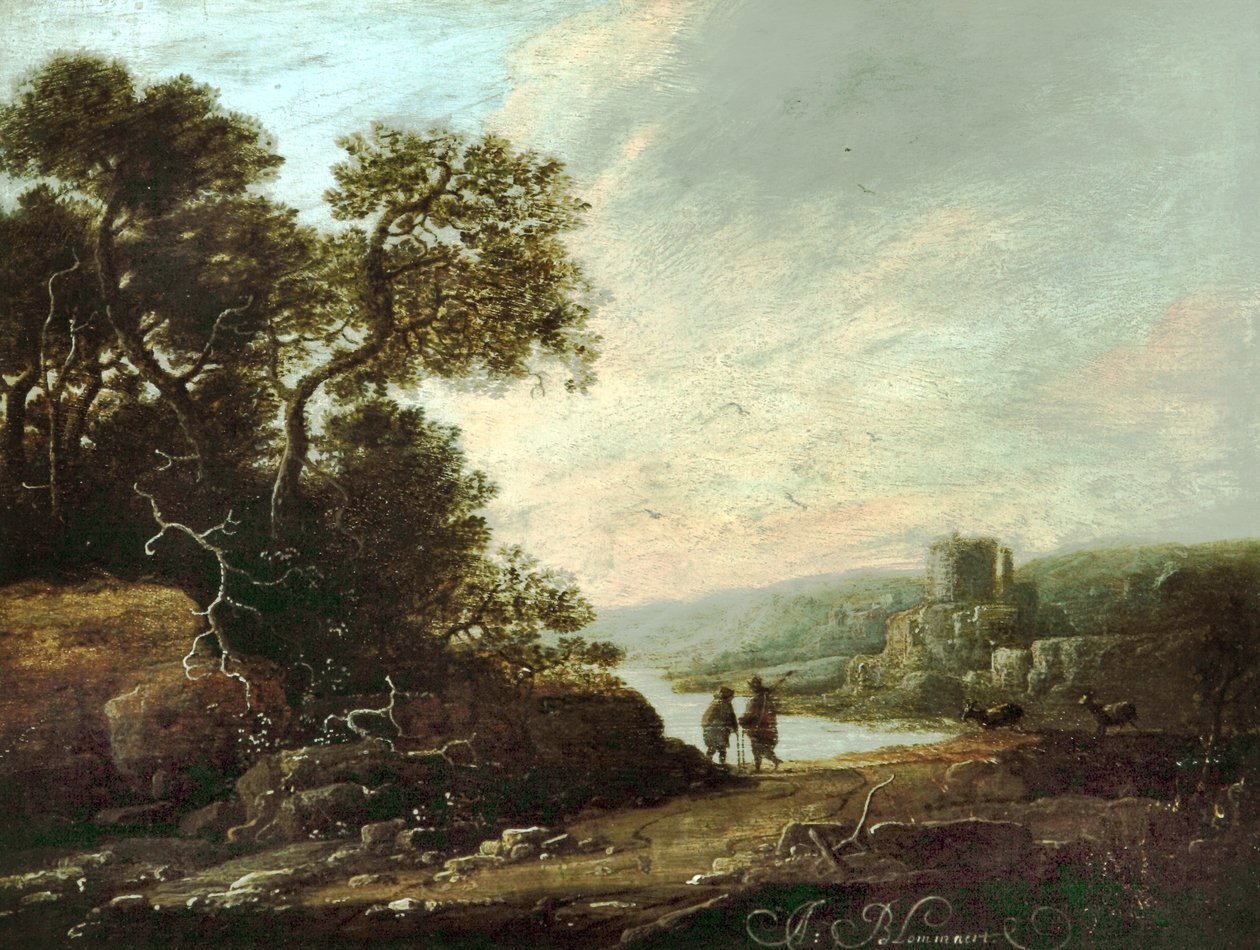 Paesaggio con rovine di un castello da Abraham Blommaert