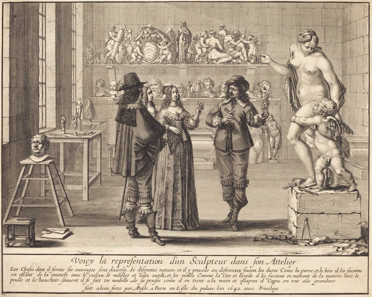 Uno scultore nel suo atelier da Abraham Bosse