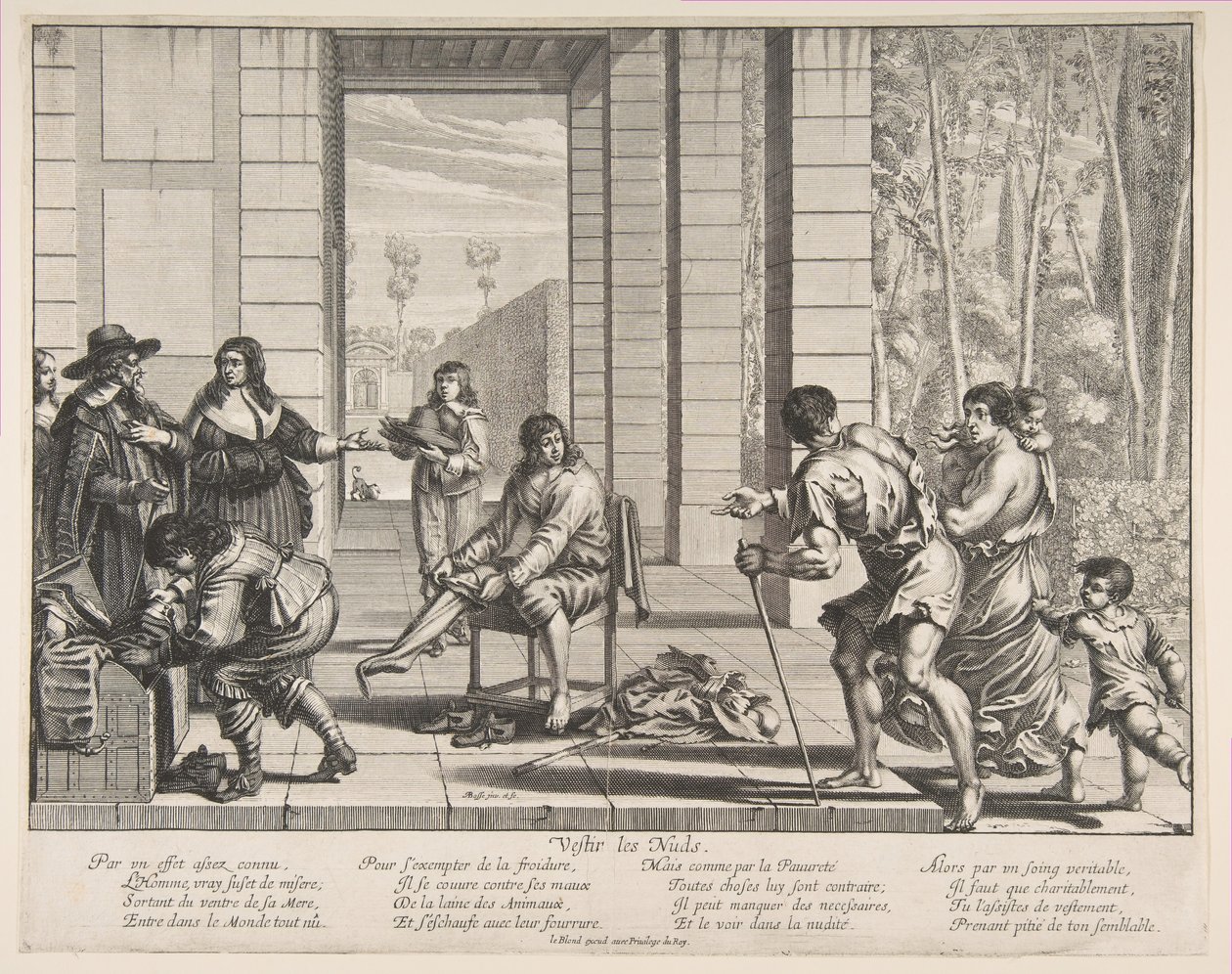 Vestire i mendicanti, 1635 da Abraham Bosse