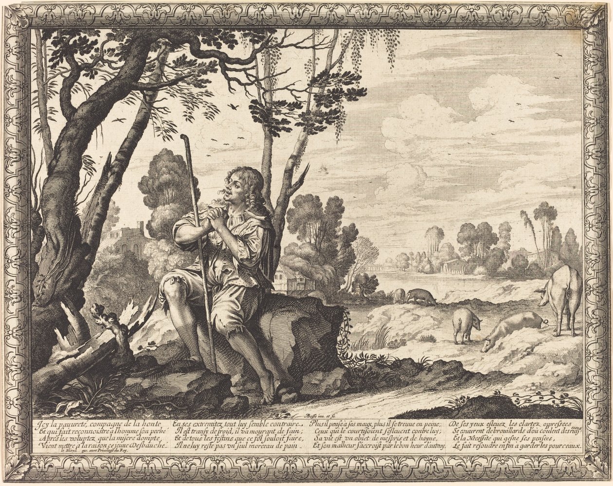 Il figliol prodigo come guardiano di porci da Abraham Bosse
