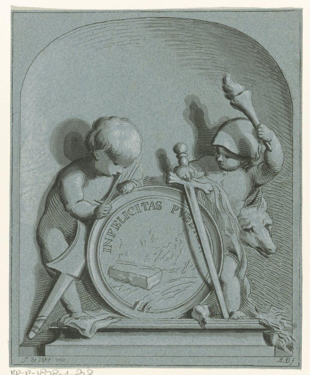 Allegoria con due putti da Abraham Delfos