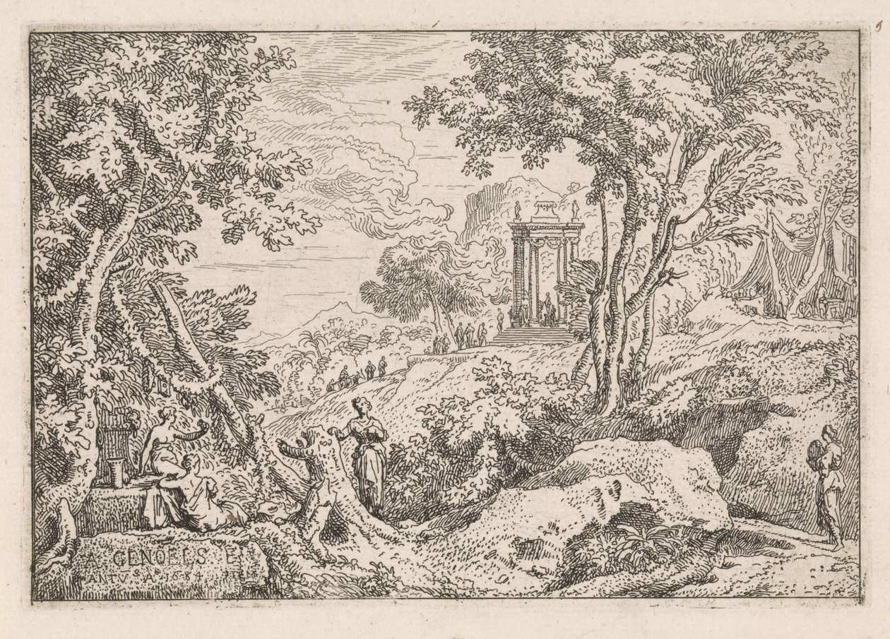 Paesaggio con tempio da Abraham Genoels