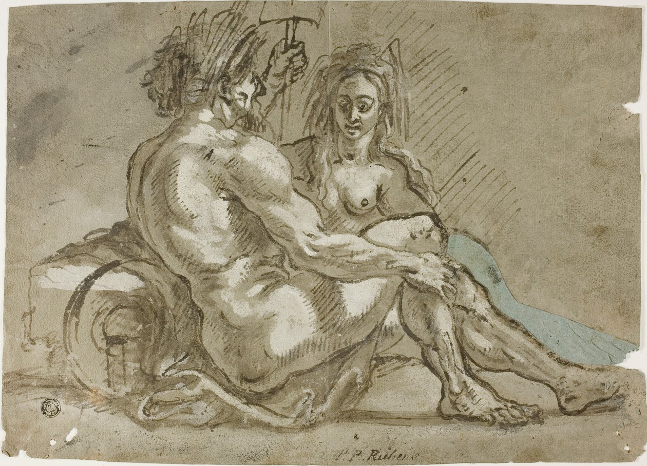 Il dio del fiume e una ninfa da Abraham Janssens