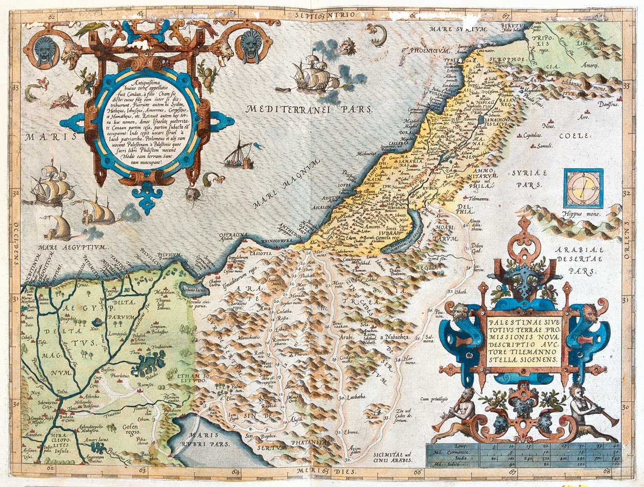 Egitto, Israele, Libano da Abraham Ortelius