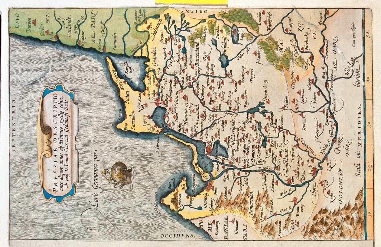Polonia nord-orientale, Russia, Lituania da Abraham Ortelius