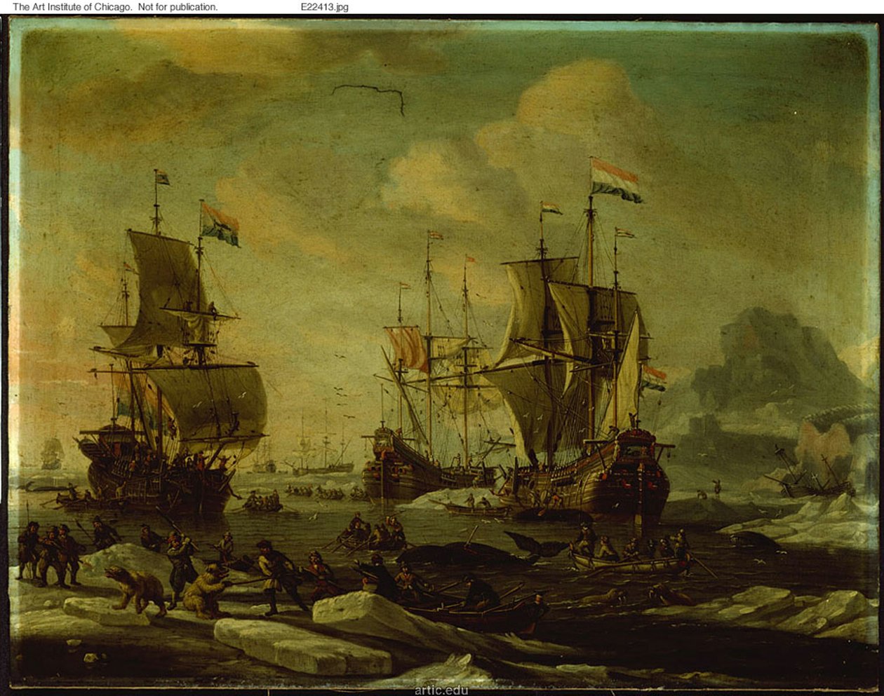 La flotta baleniera olandese da Abraham Storck