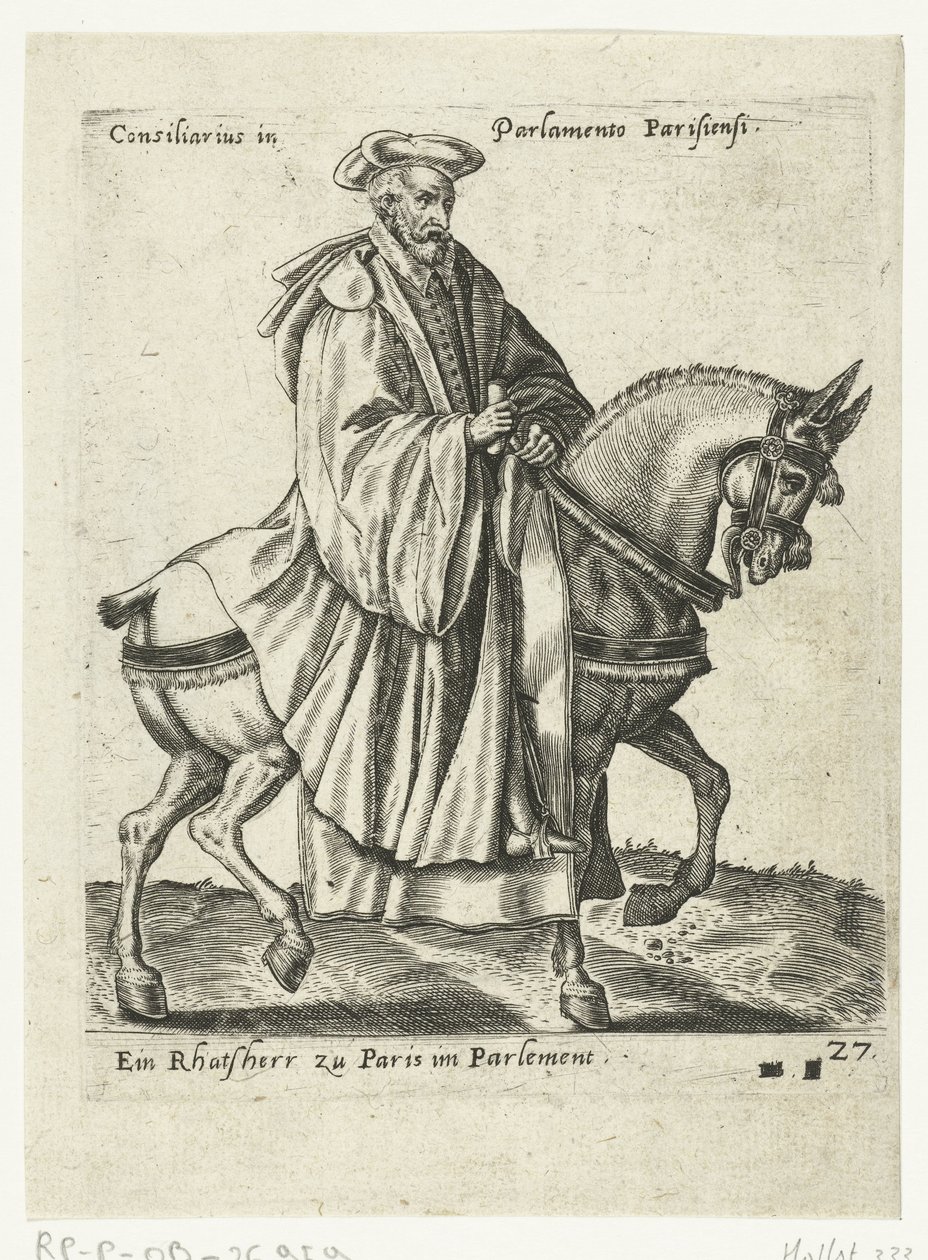 Consigliere francese a cavallo da Abraham de Bruyn (attributed to)