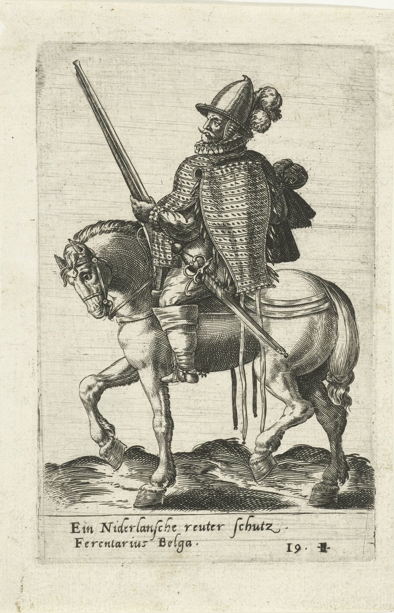 Cavaliere olandese con fucile da Abraham de Bruyn (attributed to)