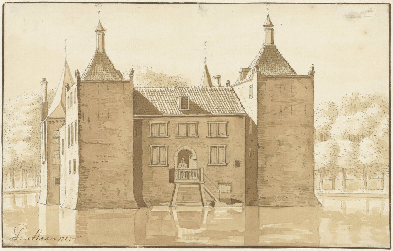 Casa Ilpenstein, Ilpendam, vista da dietro da Abraham de Haen (II)