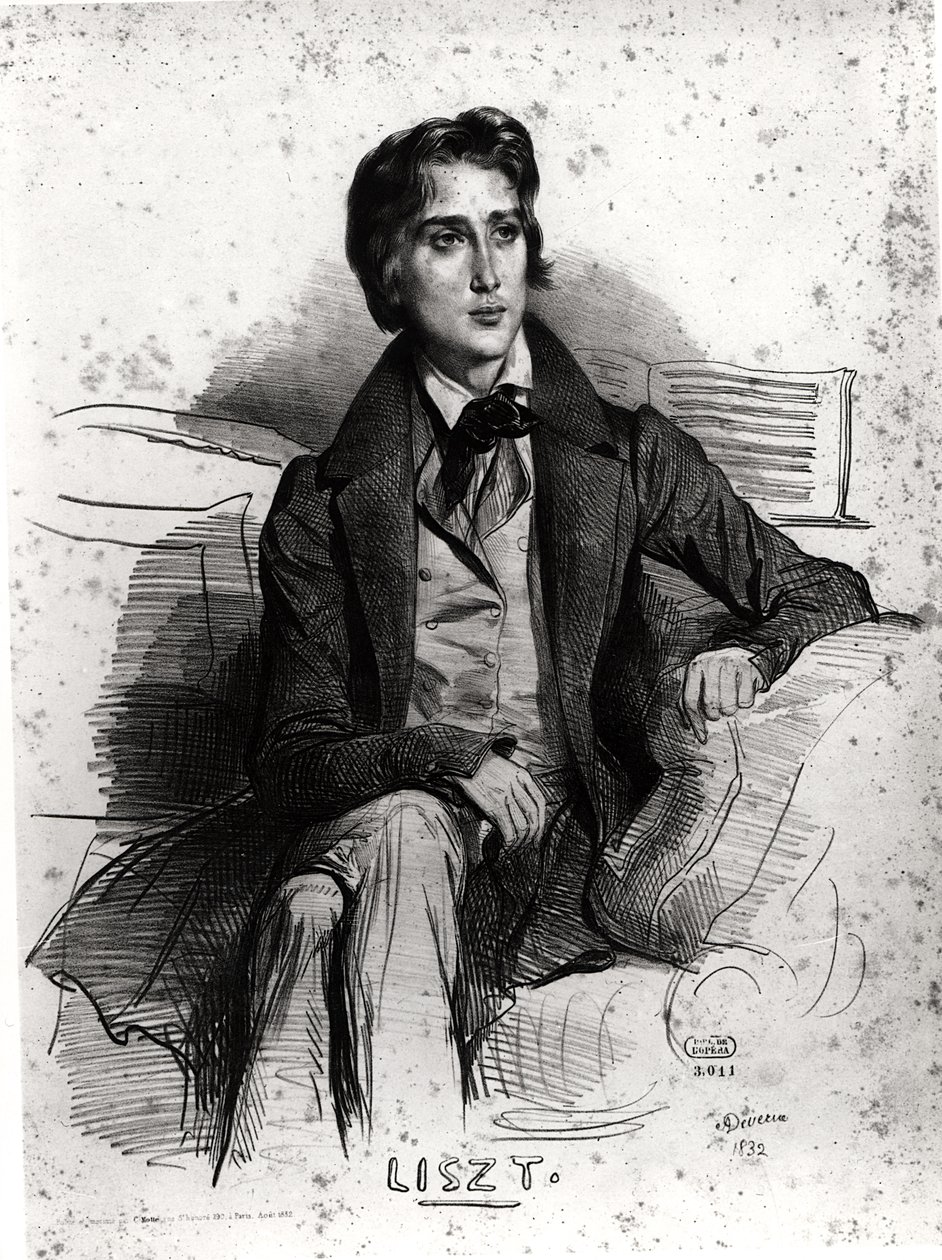 Ritratto di Franz Liszt (1811-86) agosto 1832 da Achille Devéria