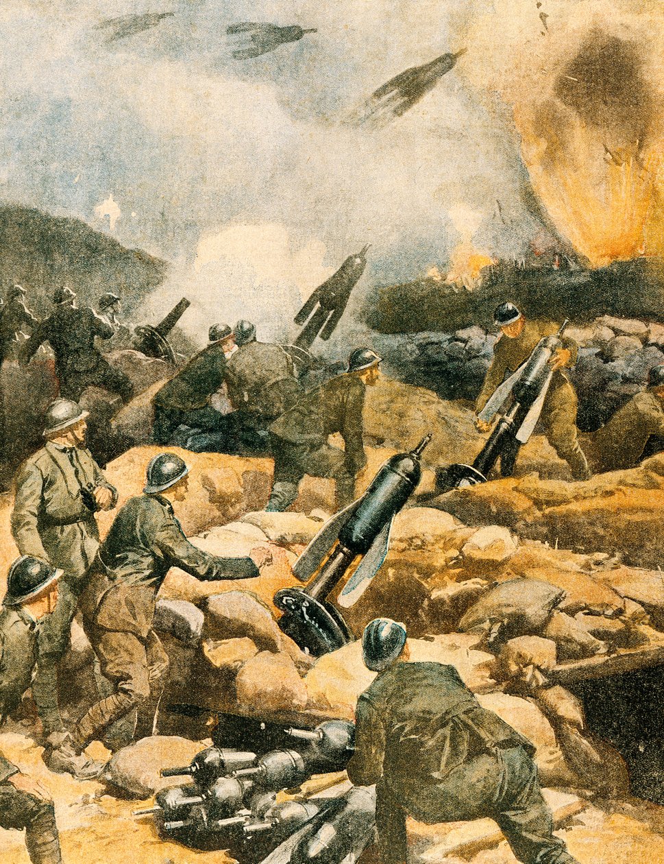 Bombardamento delle linee del Carso da Achille Beltrame