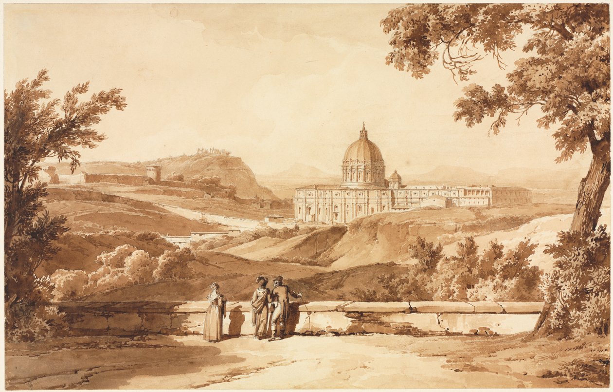 Vista di San Pietro, Roma da Achille Etna Michallon