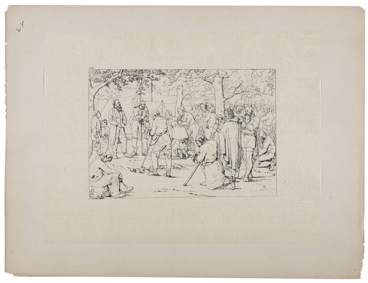 Preghiera nella tenda di Stonewall Jackson, c.1880-90 da Adalbert John Volck