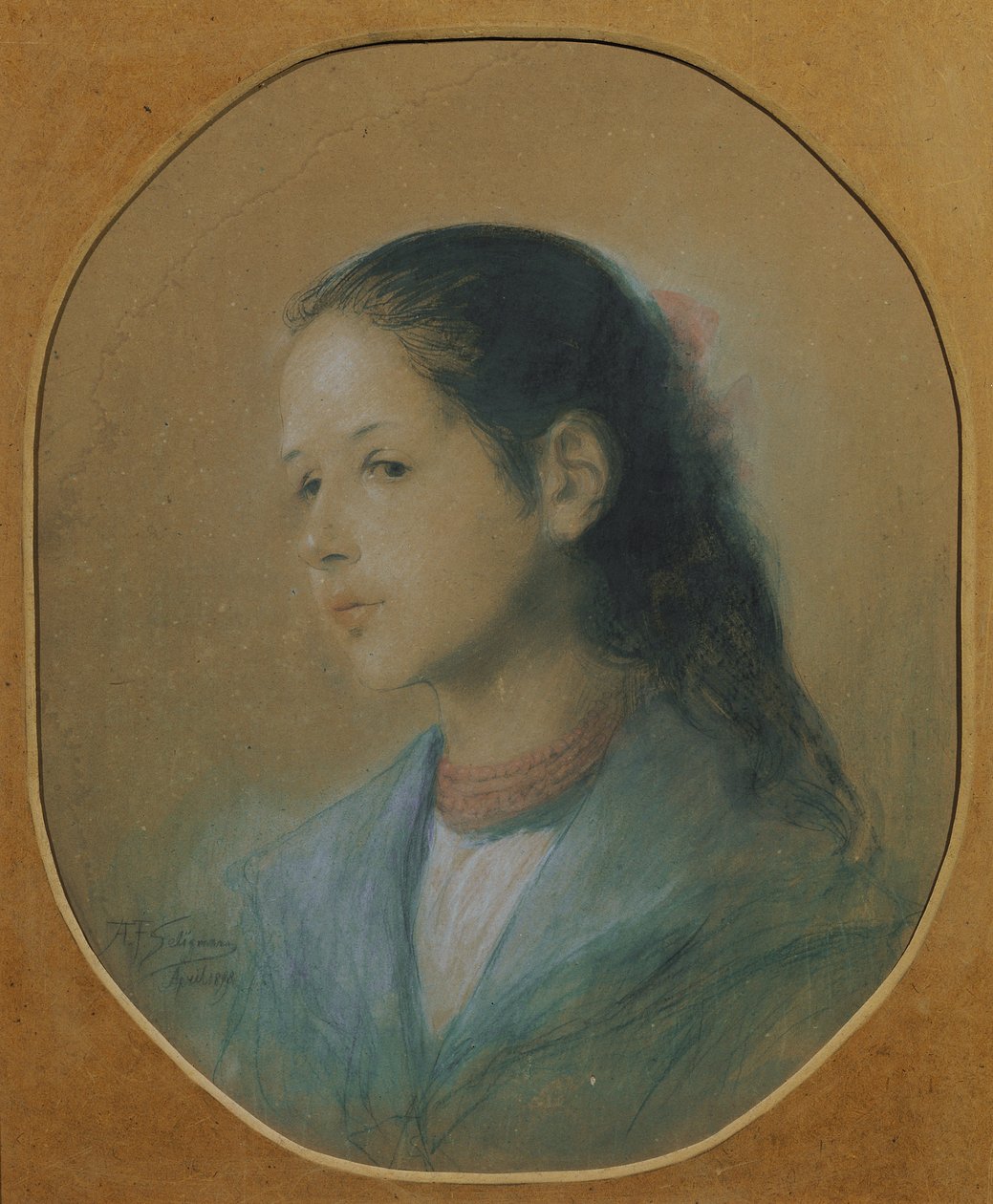 Dama con collana di corallo da Adalbert Franz Seligmann