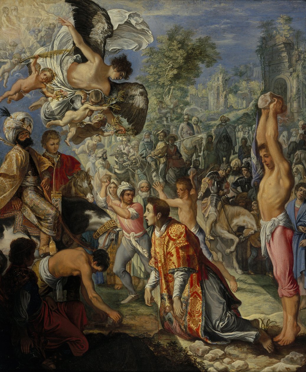 La lapidazione di Santo Stefano da Adam Elsheimer