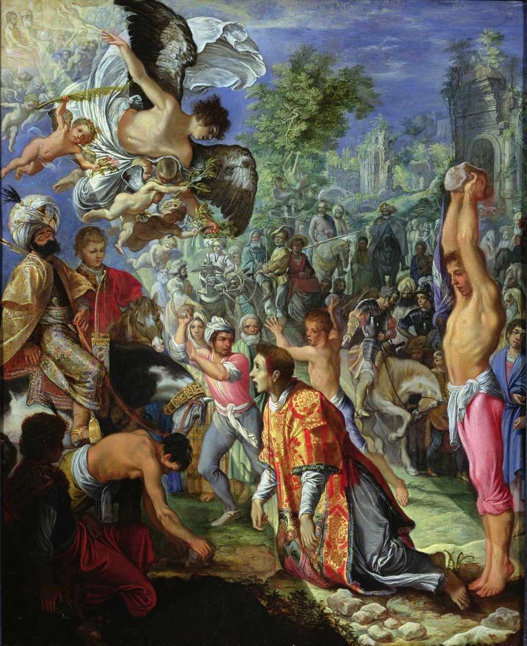 La lapidazione di Santo Stefano da Adam Elsheimer