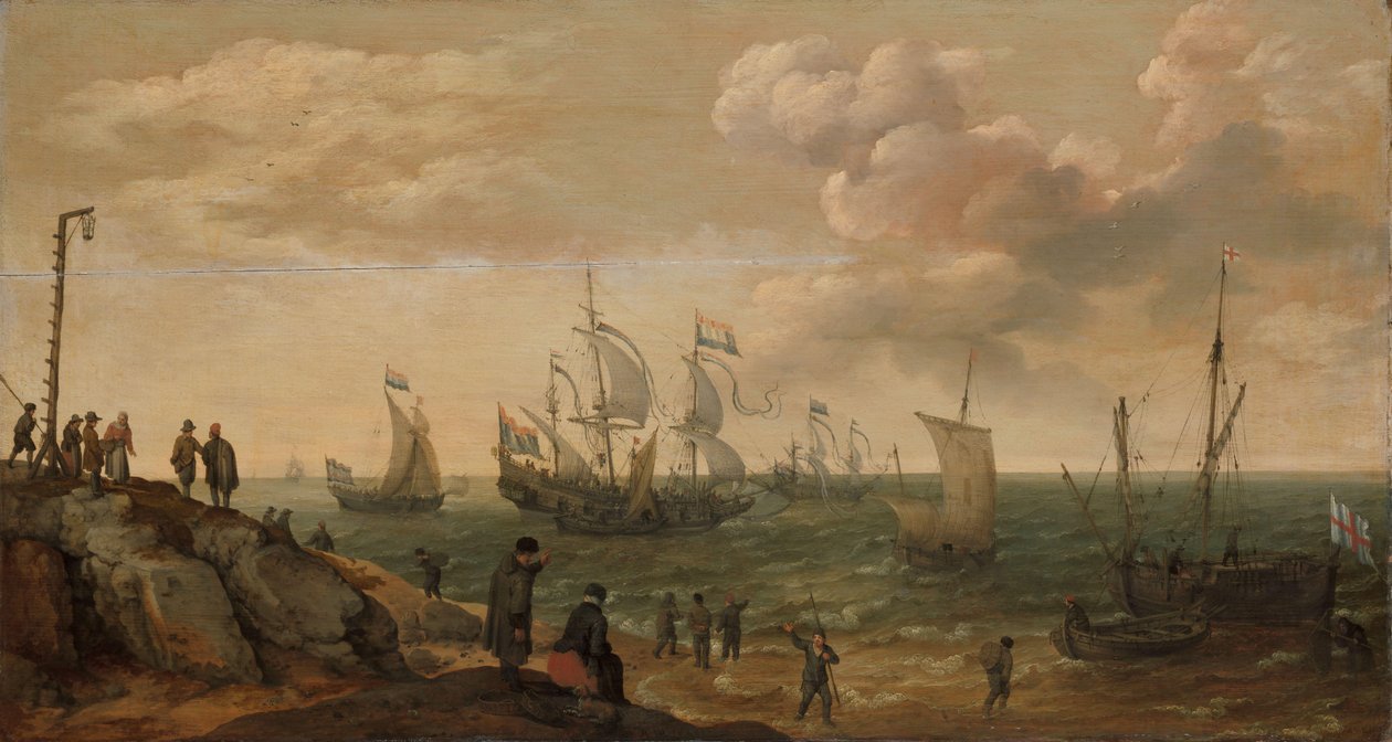 Navi al largo di una costa da Adam Willaerts