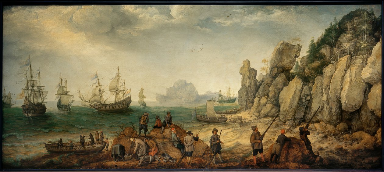 Caccia alle capre selvatiche su una costa rocciosa da Adam Willarts