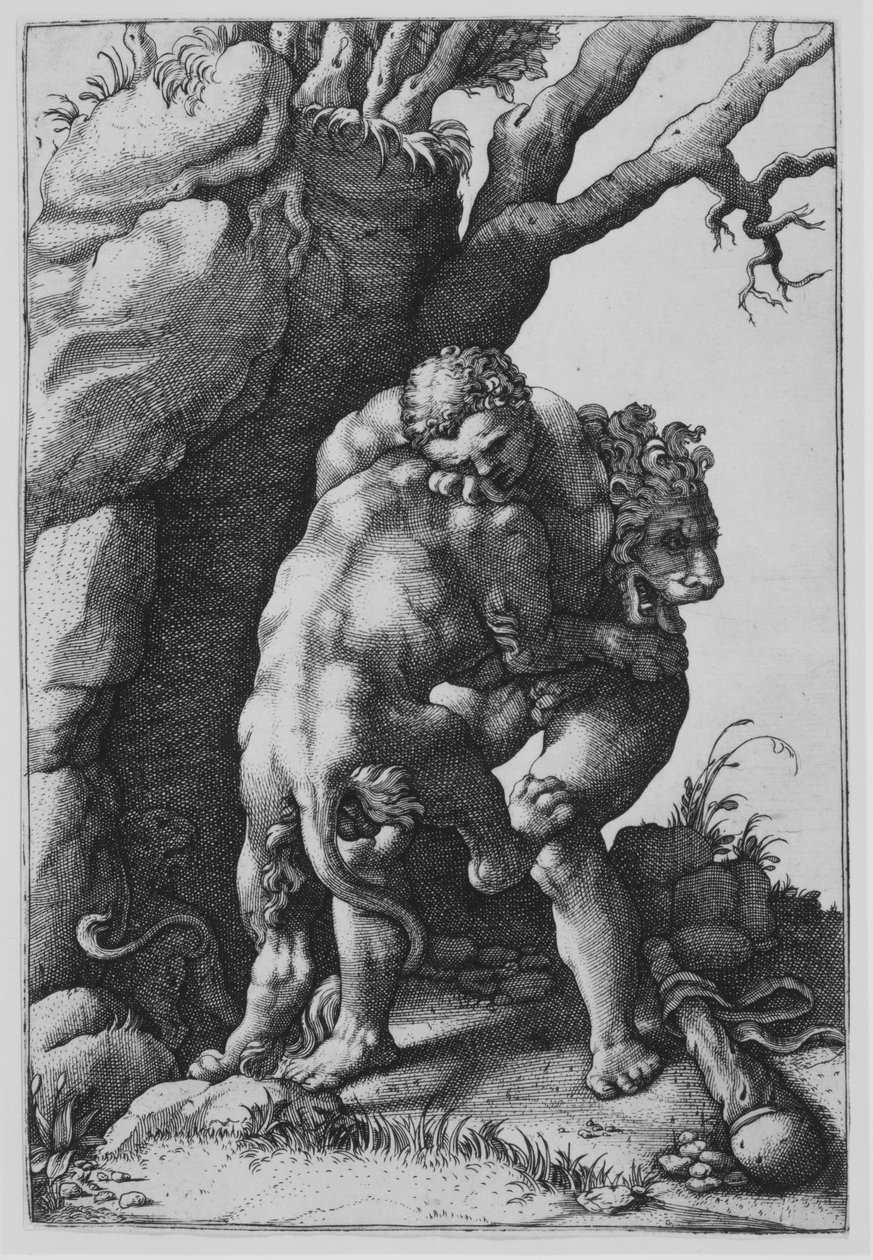 Ercole e il leone di Nemea da Adamo Scultori