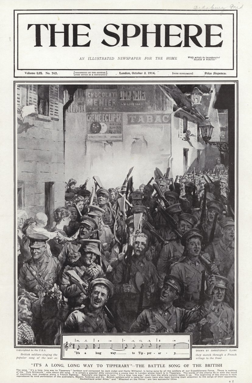 È una lunga, lunga strada per Tipperary, la canzone di battaglia dei britannici, Prima Guerra Mondiale da Addison Thomas Millar