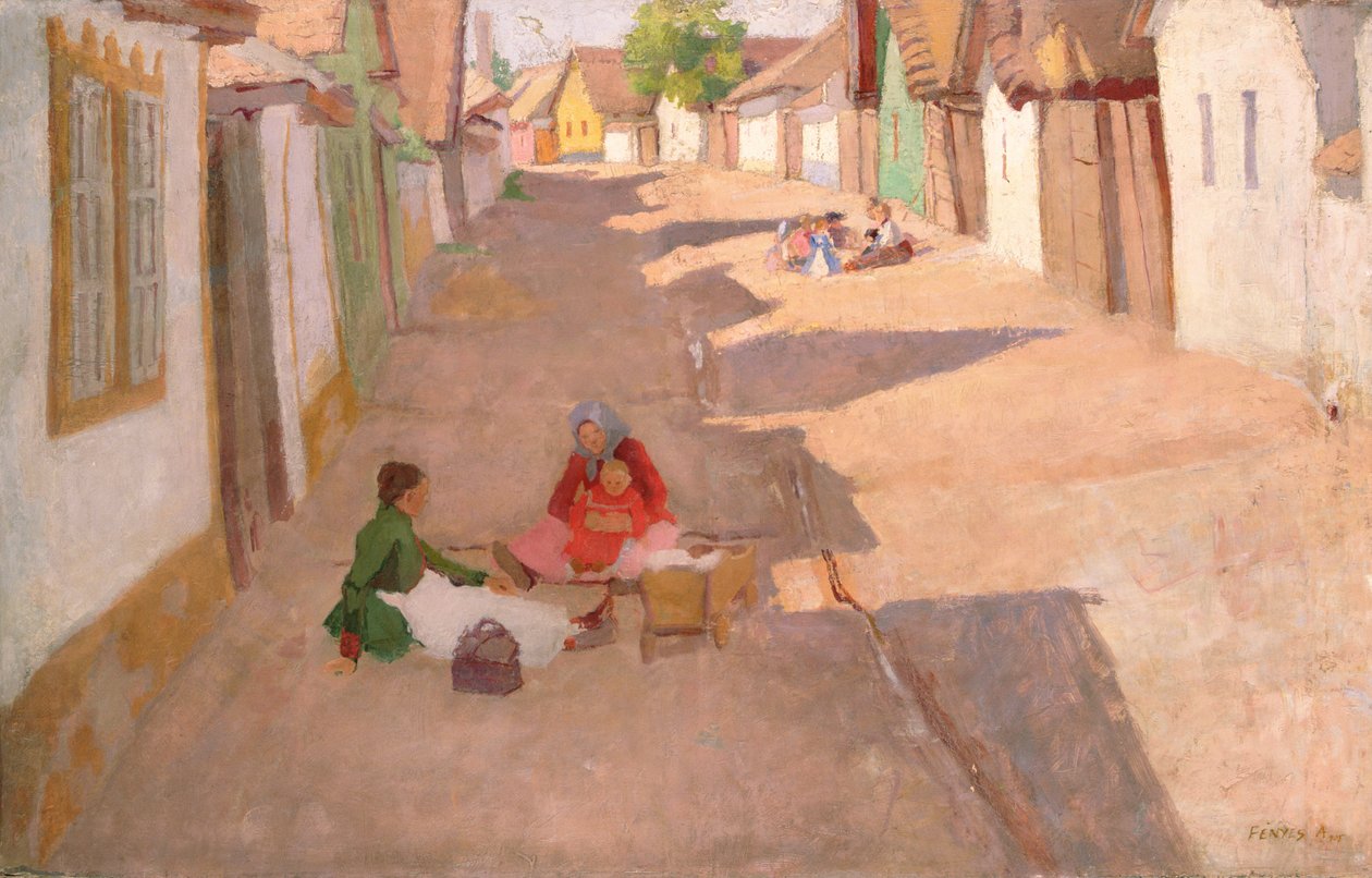 Strada del villaggio in Ungheria da Adolf Fenyes