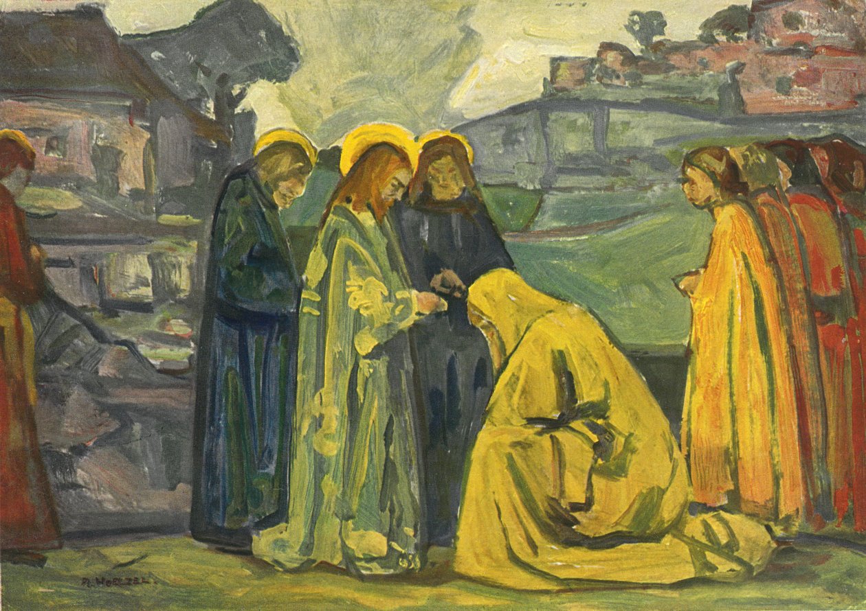 Cristo e la Cananea da Adolf Holzel