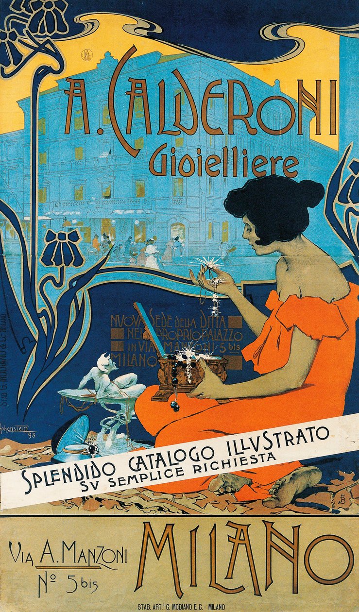 A Calderoni Gioielliere, Milano da Adolfo Hohenstein