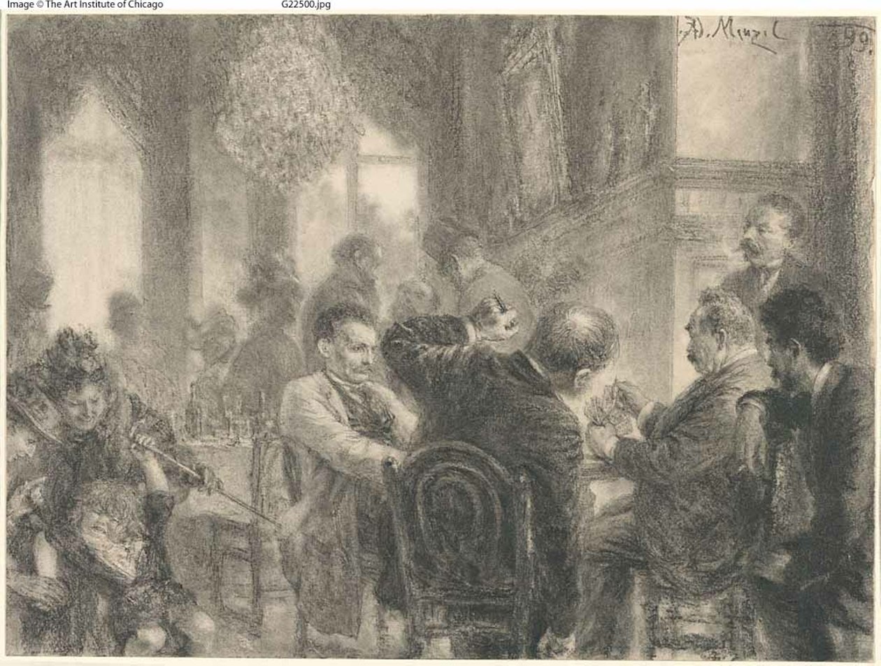 Il gioco delle carte da Adolph Menzel