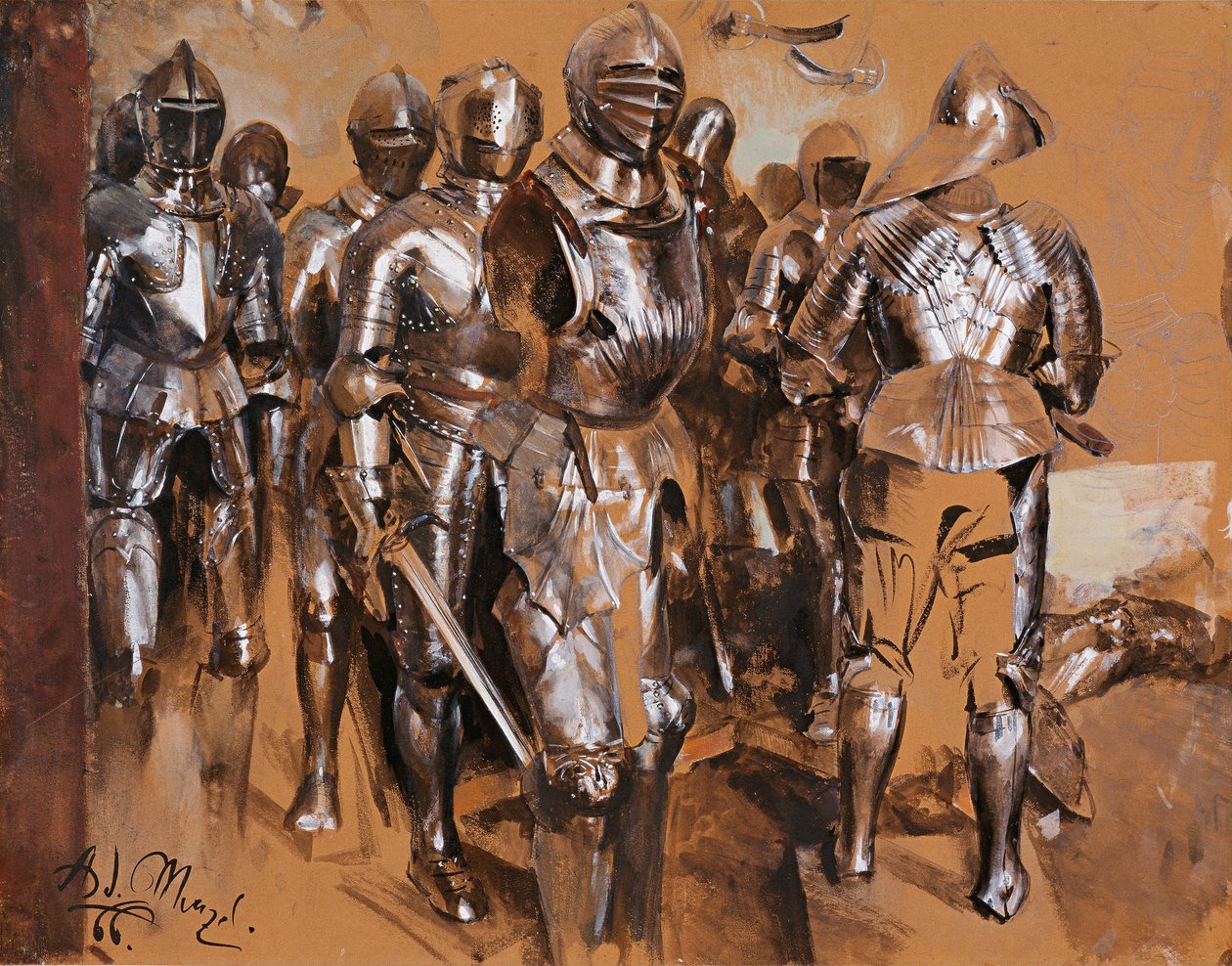 Fantasia della camera delle armature da Adolph Menzel