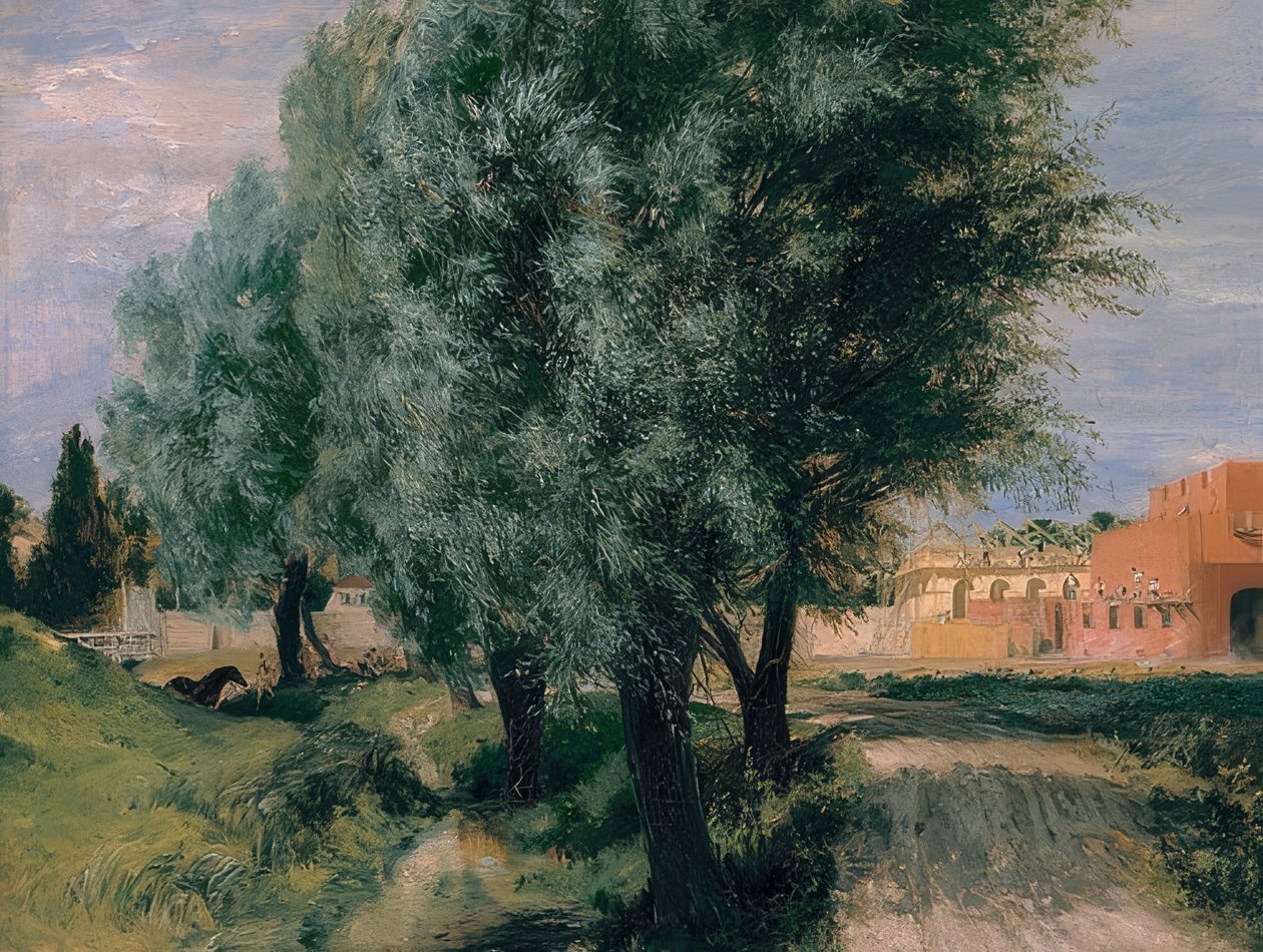 Cantiere con salici. 1846 da Adolph Menzel