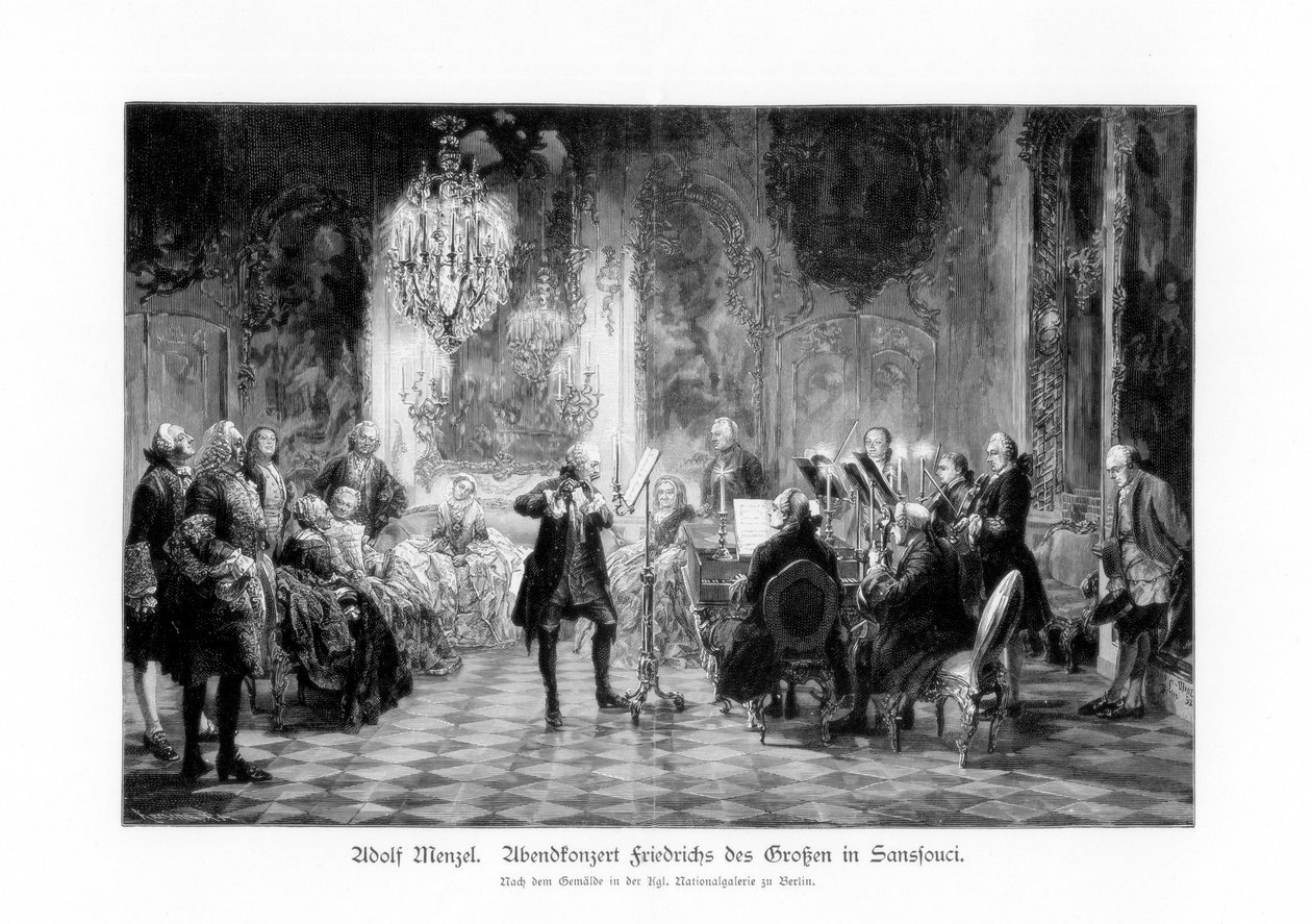 Concerto di Federico il Grande a Sanssouci da Adolph Menzel