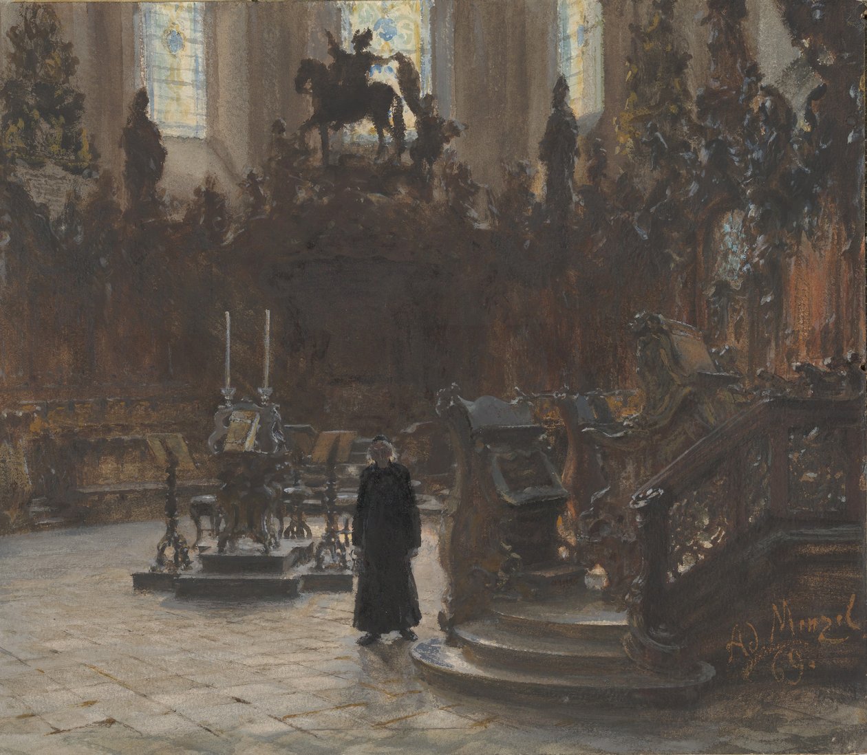 I cori nel Duomo di Magonza da Adolph Menzel