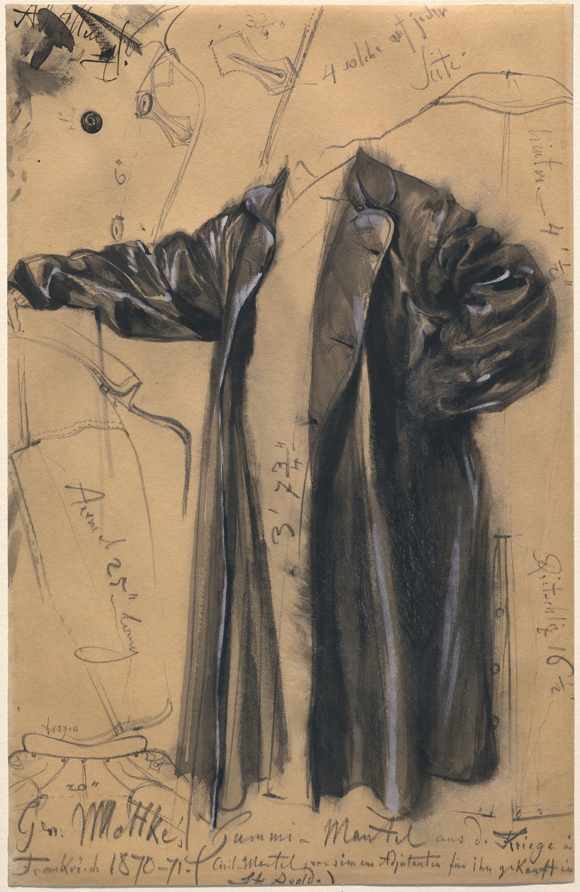 Il cappotto impermeabile del generale Moltke da Adolph Menzel
