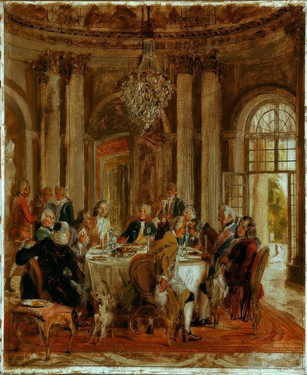 Tavola rotonda di Re Federico II a Sanssouci da Adolph Menzel