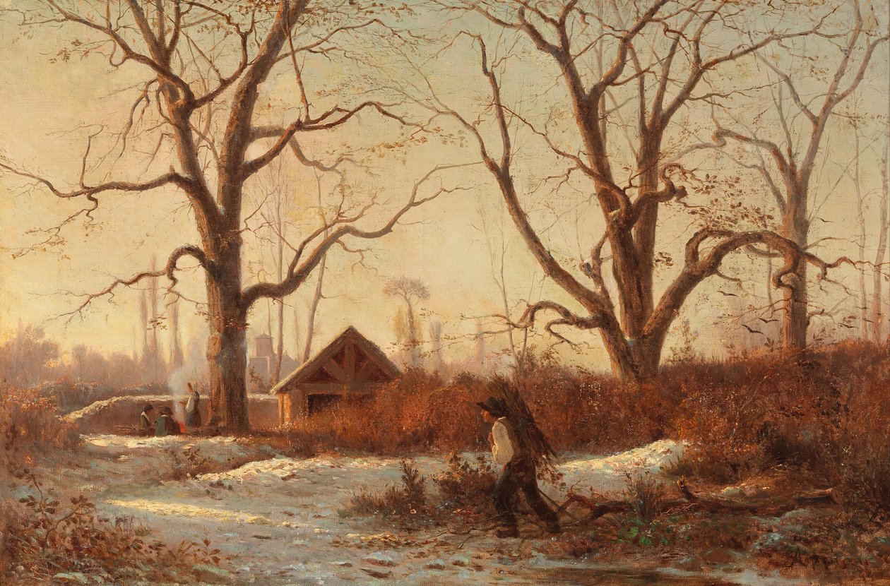 Paesaggio invernale con raccoglitore di legna da Adolphe Appian