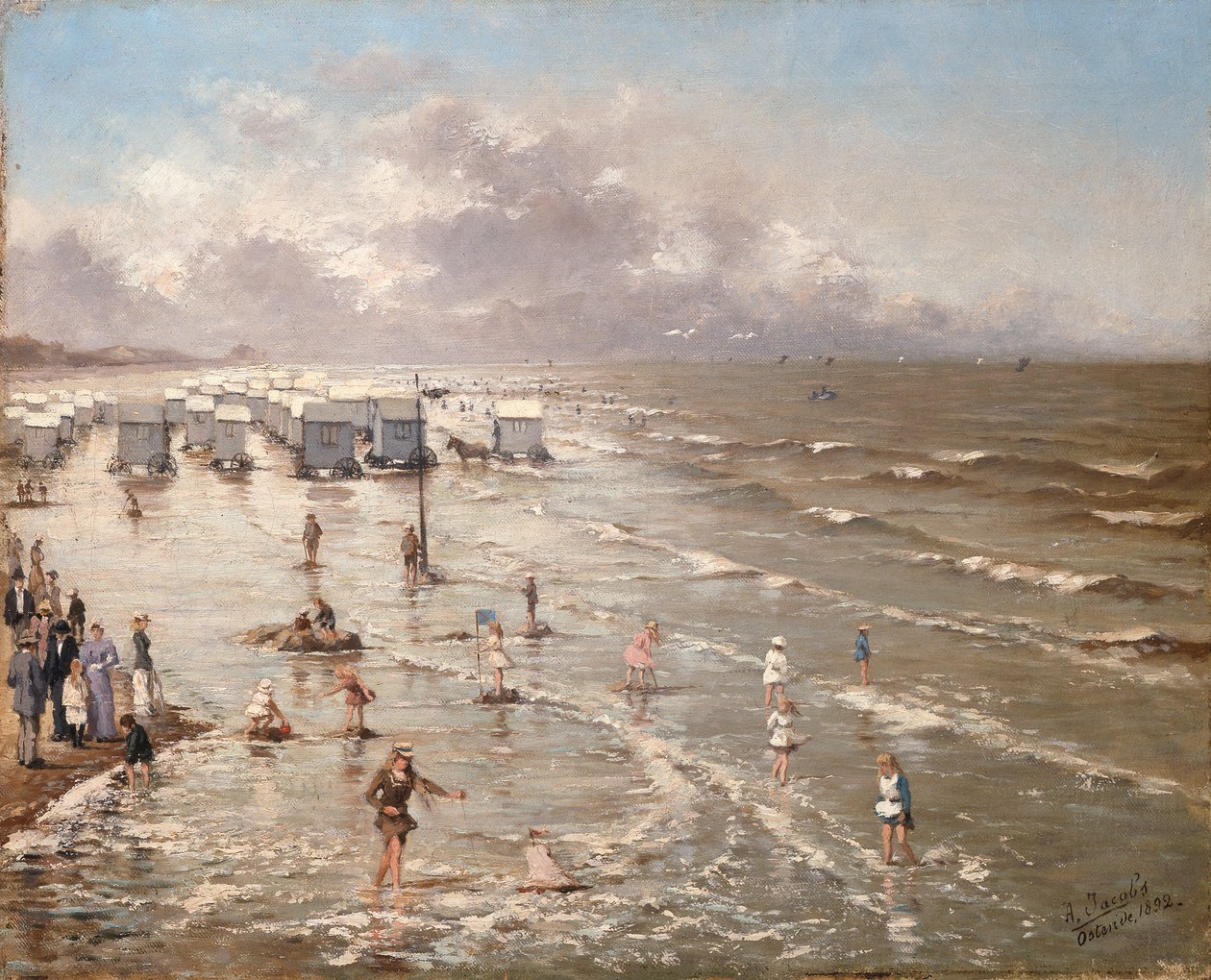La spiaggia di Ostenda, 1892 da Adolphe Jacobs