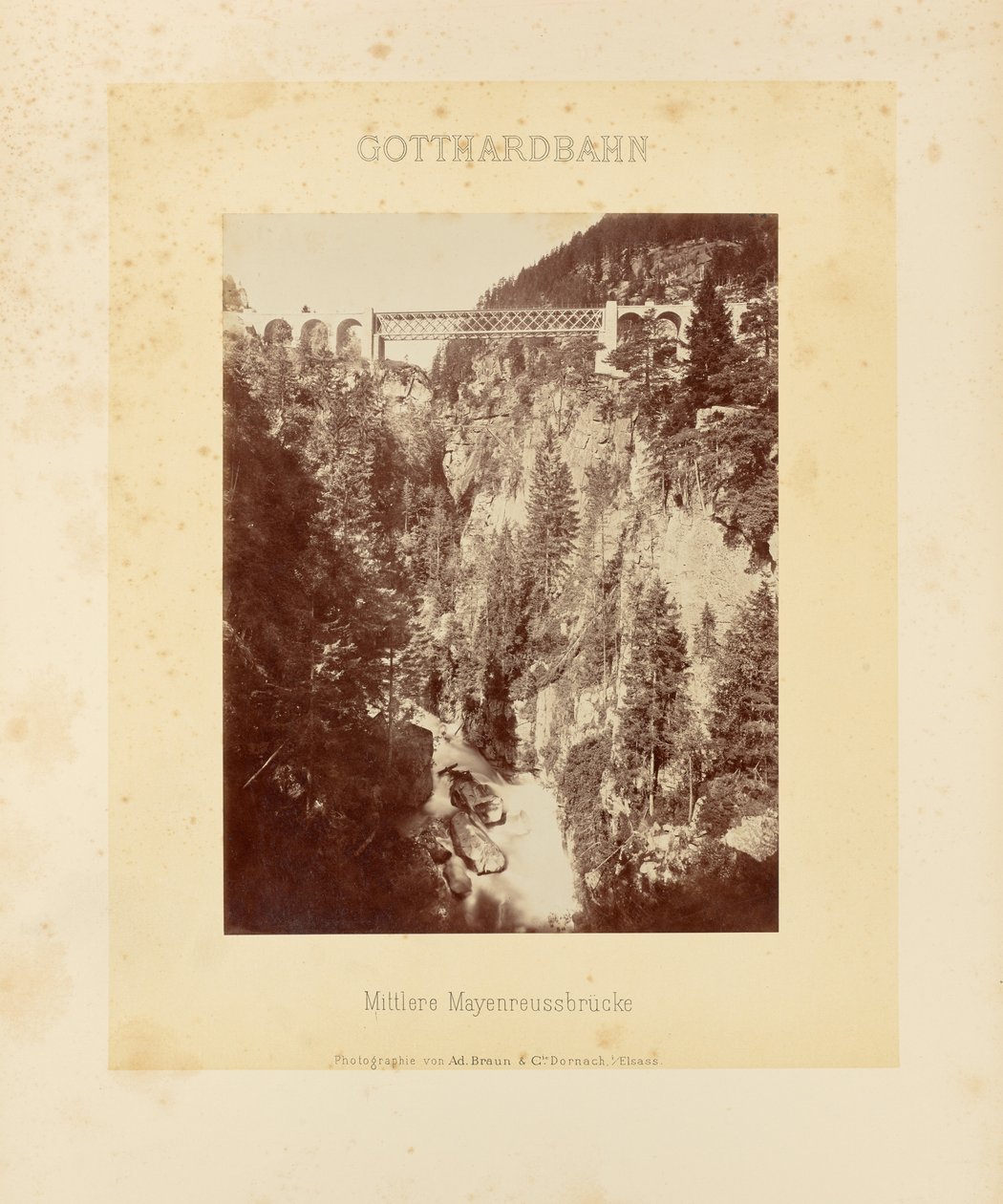 Ferrovia del Gottardo: Ponte di Mezzo Mayenreuss da Adolphe Braun and Cie