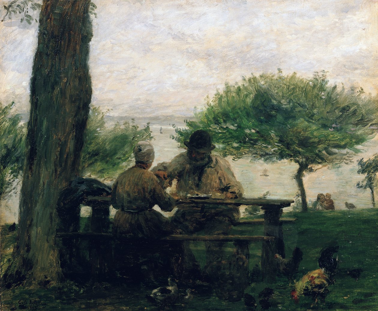 Il pasto a Honfleur, 1875 da Adolphe Felix Cals