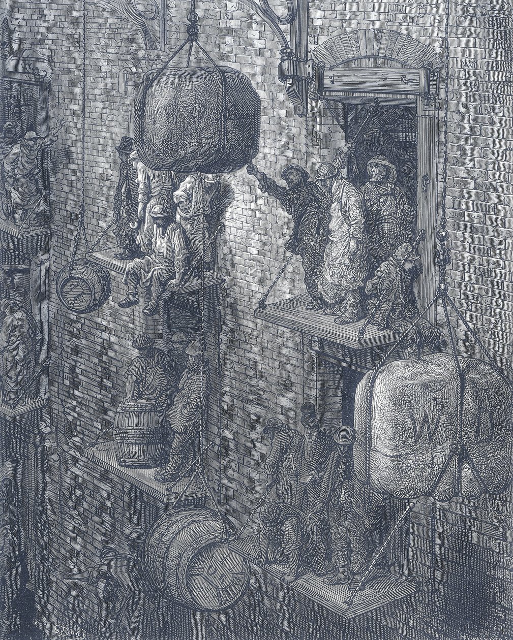 Magazzinaggio in città, 1872 da Adolphe Francois Pannemaker