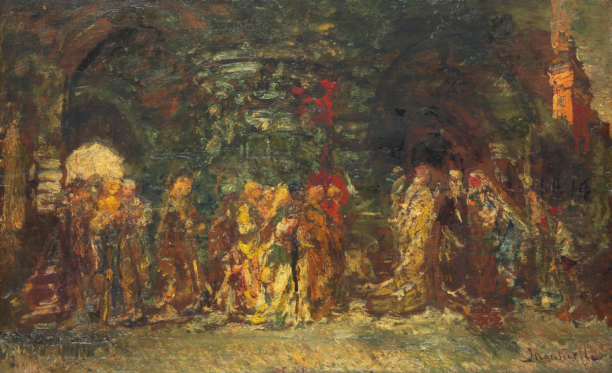 Una processione, c.1880 da Adolphe Joseph Thomas Monticelli