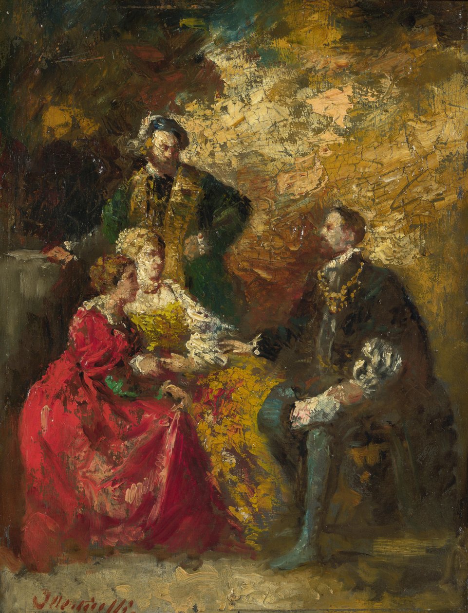 Conversazione, c. 1880 da Adolphe Joseph Thomas Monticelli