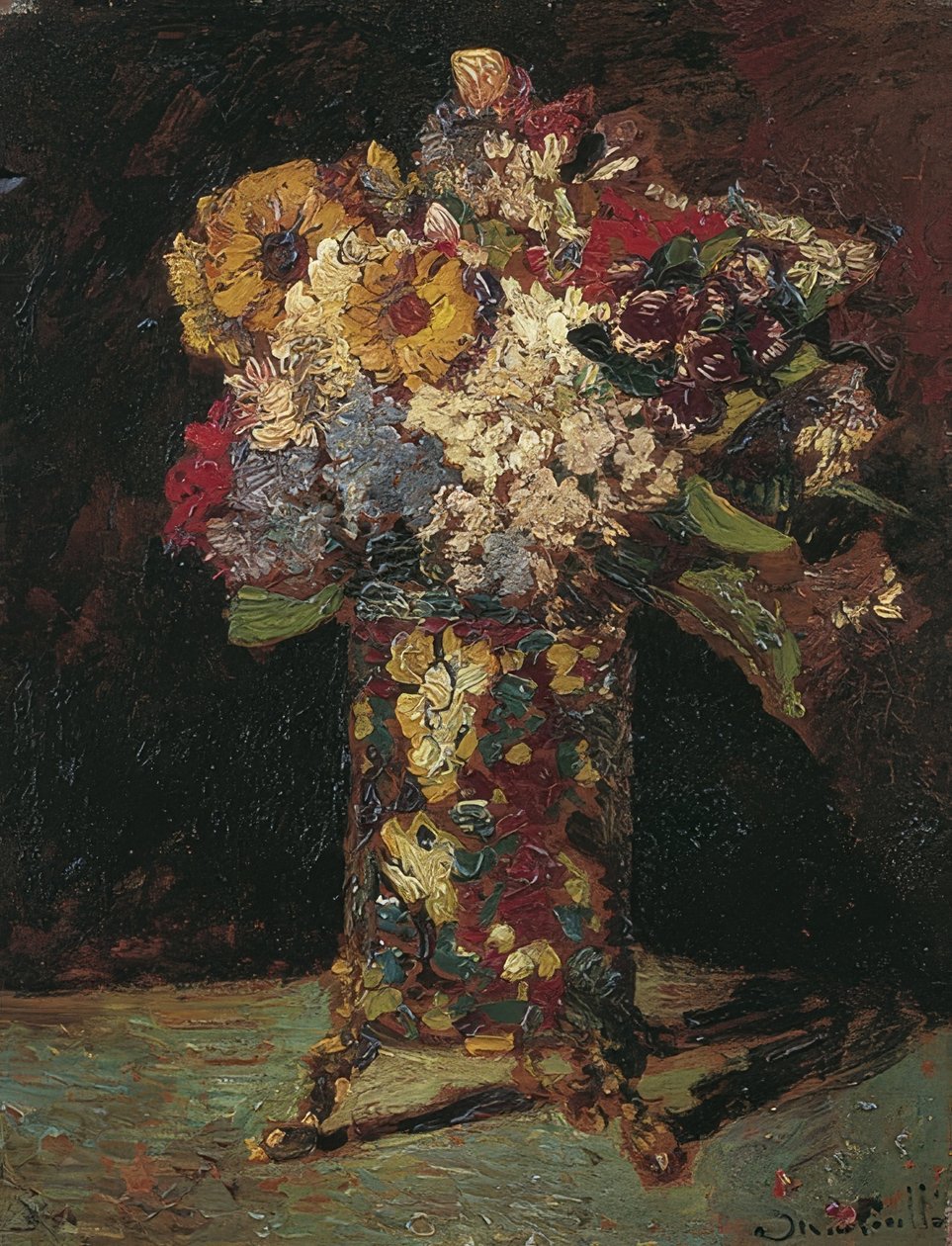 Natura morta con fiori, 1875 da Adolphe Joseph Thomas Monticelli