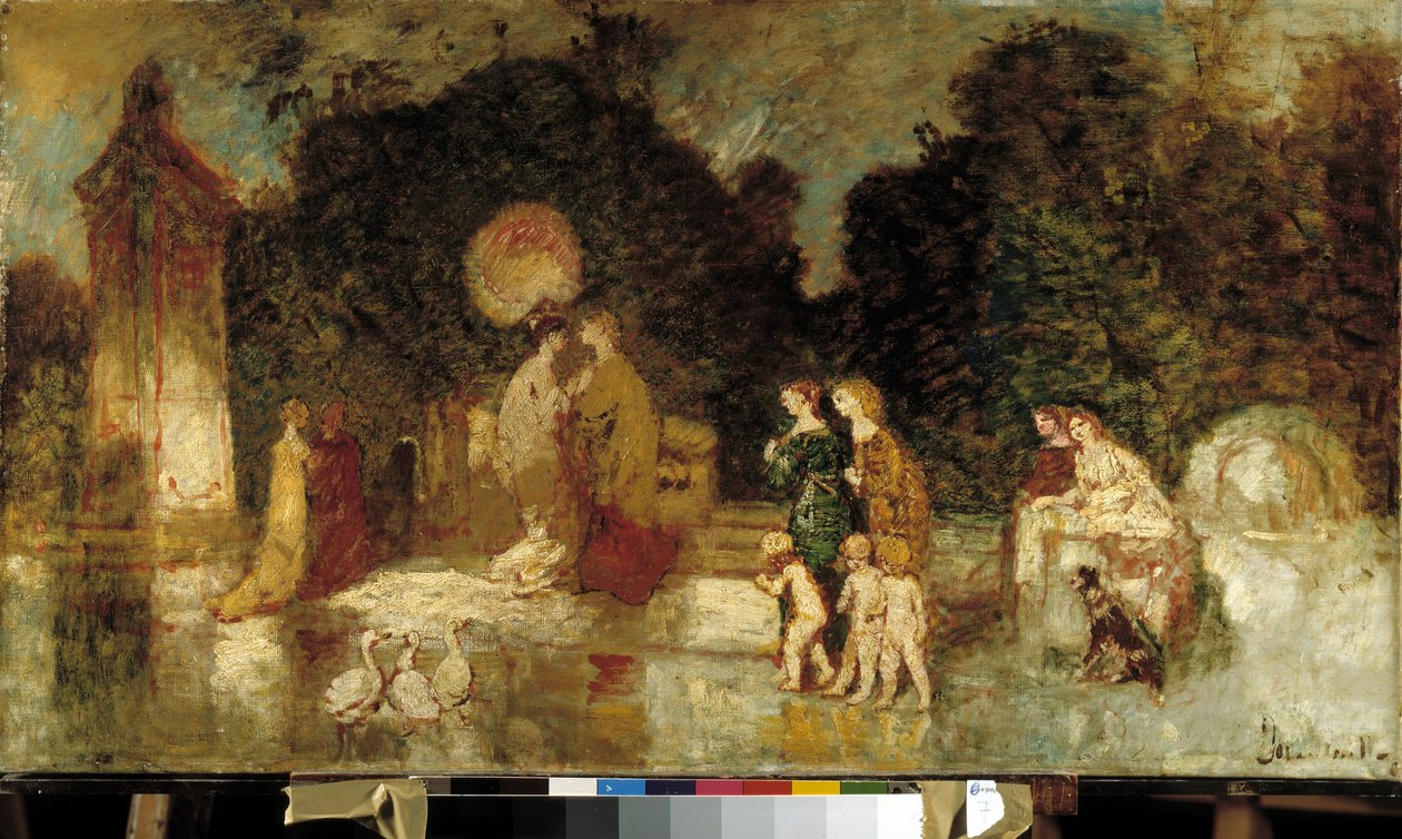 Passeggiata in un parco da Adolphe Joseph Thomas Monticelli