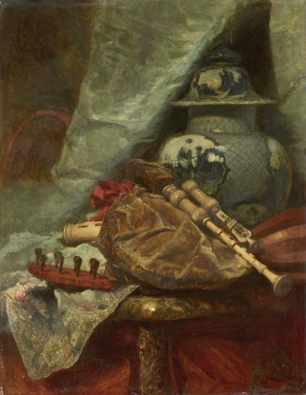 Natura morta con cornamuse da Adolphe Mouilleron