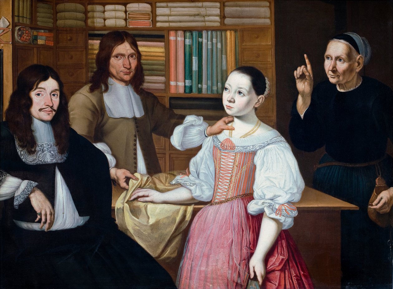 Nel negozio del drappiere da Adriaan Bloemaert