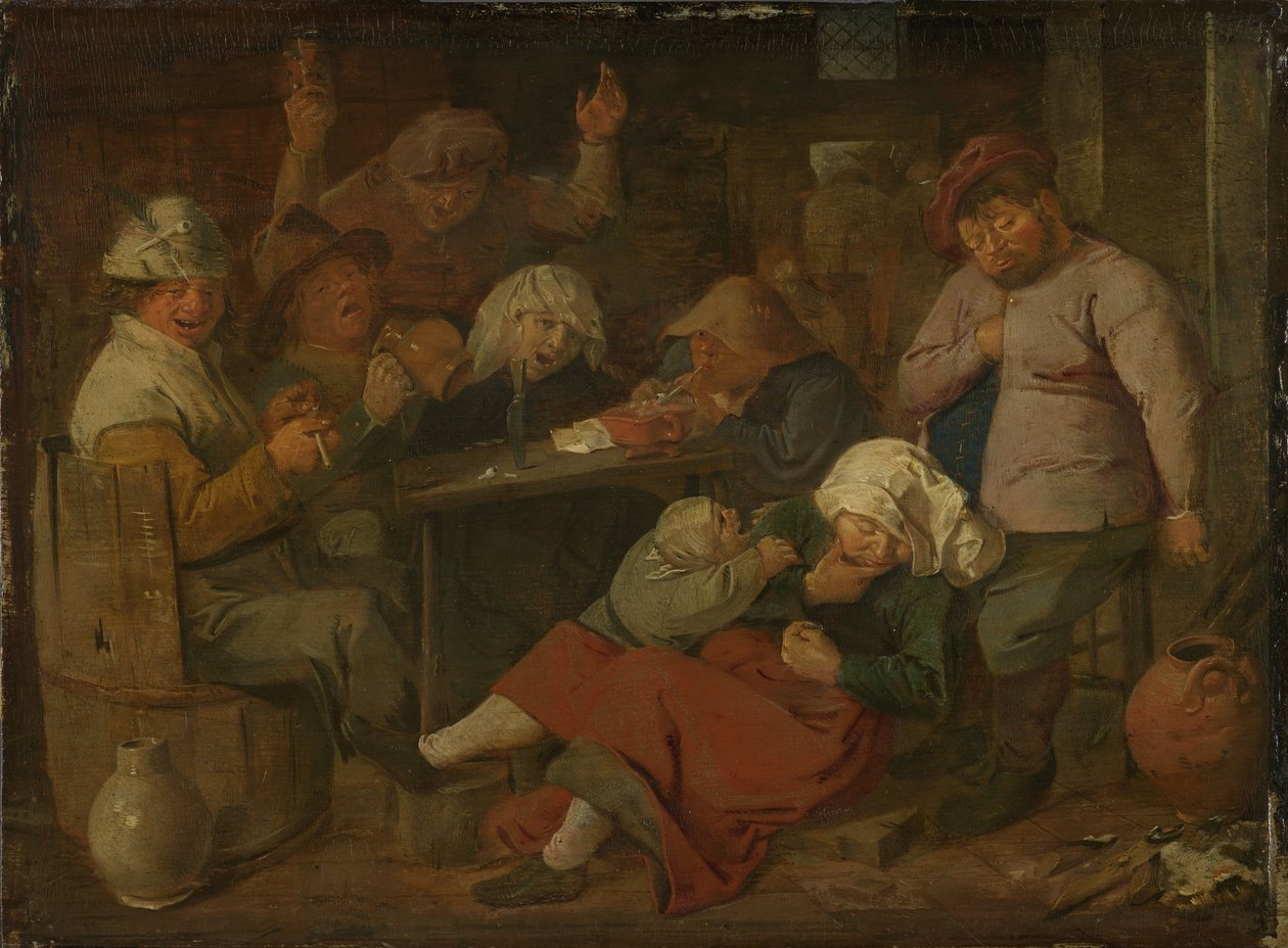 Osteria con contadini ubriachi da Adriaen Brouwer